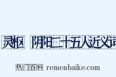 灵枢·阴阳二十五人近义词是什么意思的图片